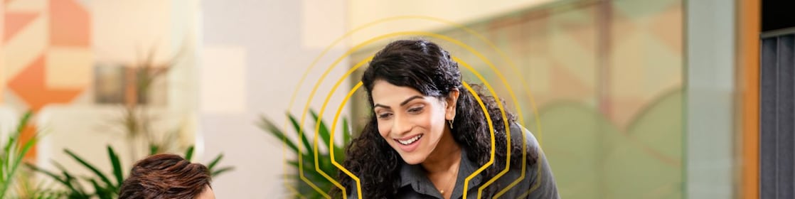 Colleagues working on a project