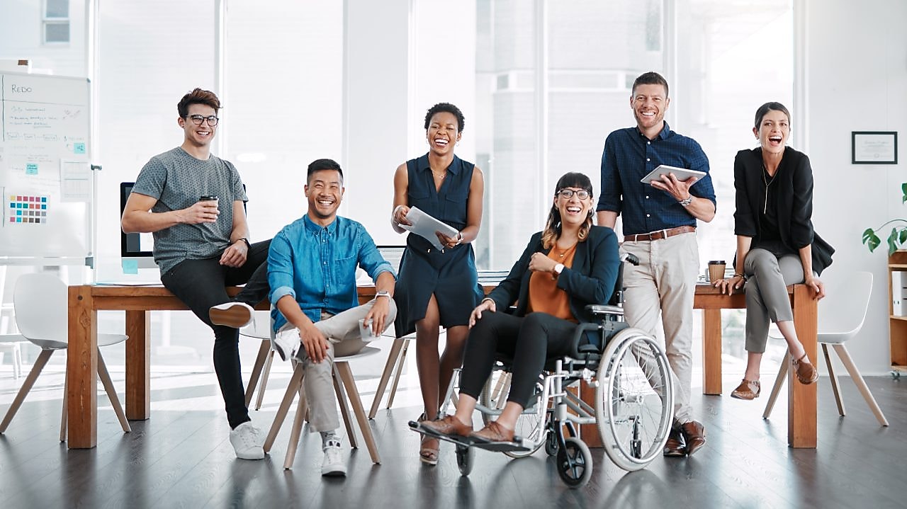 Group of people smiling
