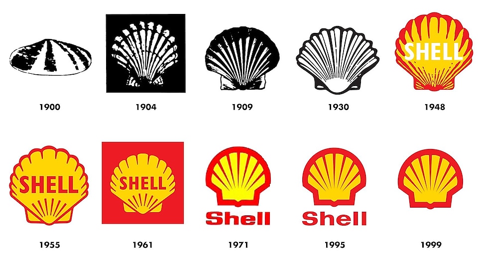 Oto jak godło Shell zmieniłało się od 1900 r. do obecnego godła