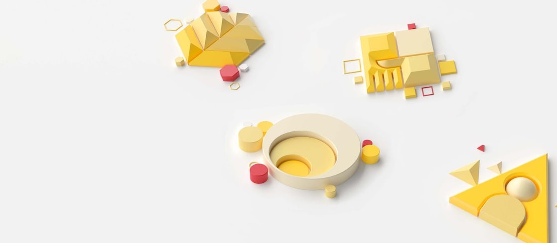 Ilustracja przedstawiająca grafiki 3D wszystkich czterech głównych filarów strategii „Powering Progress”