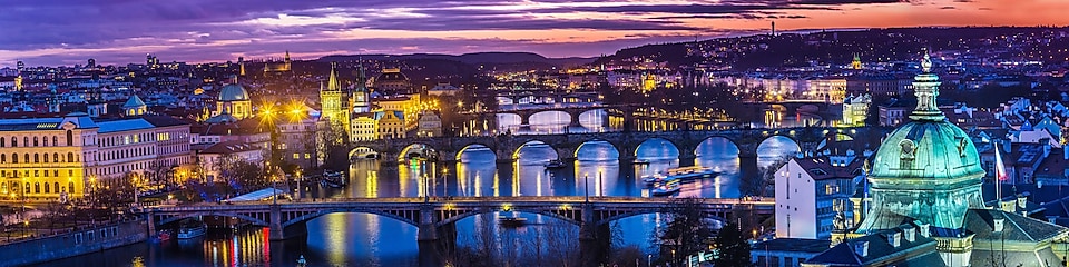 Panorama na mosty w Pradze, Czechy