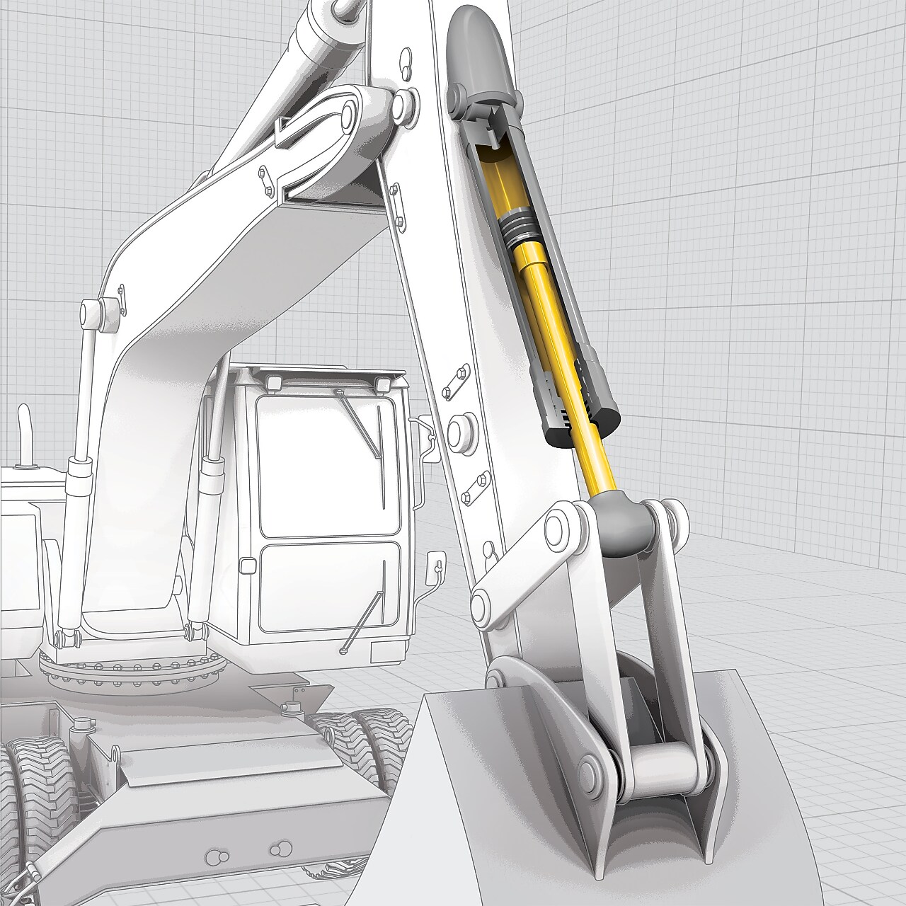 excavator vector drawing