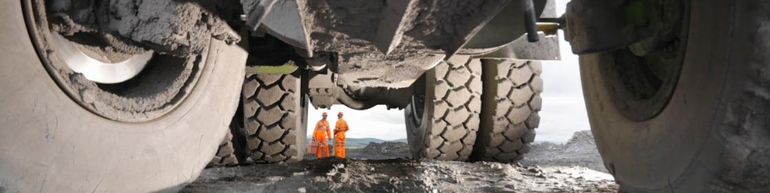 Spód pojazdu górniczego