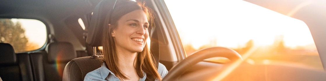 Women driving a Car