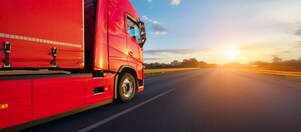 Red Truck on road