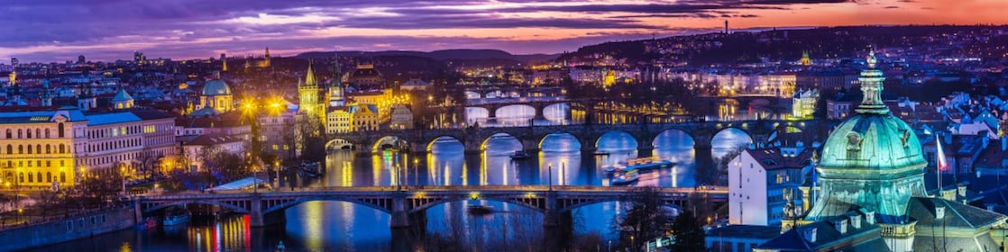 Panorama na mosty w Pradze, Czechy