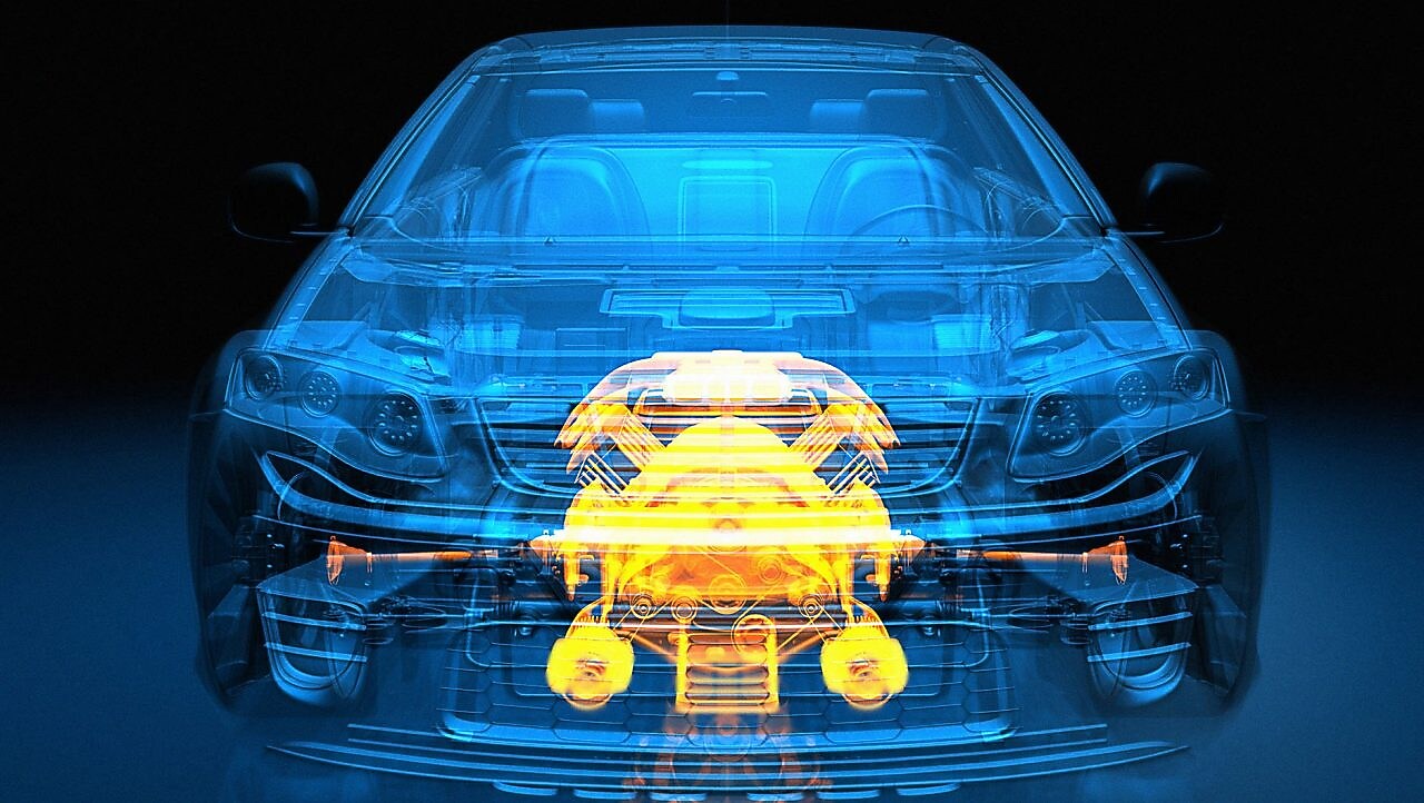 An image showing fuels functioning within a vehicle depicting the future.