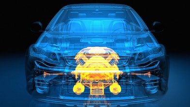 An image showing fuels functioning within a vehicle depicting the future.