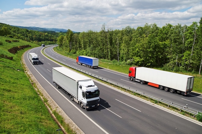 Trucks on roads