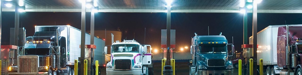 Truck at gas station