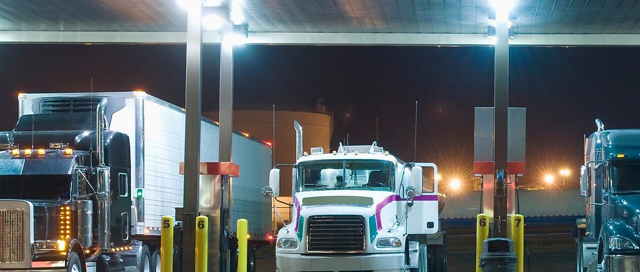 Truck at gas station