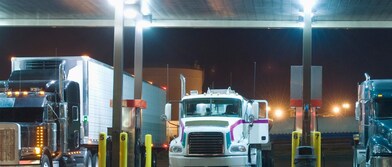 Truck at gas station