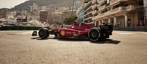 scuderia ferrari car on the racetrack