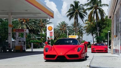 Car in front of Shell gas station