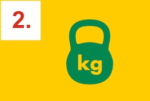 obciążnik z podanym z przodu ciężarem w kilogramach