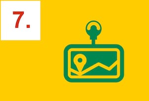 Nawigacja samochodowa z pinezką na mapie