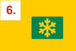Symbol płatka śniegu obwiedziony prostokątem