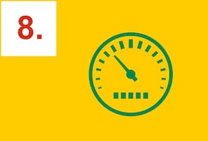 Zielony prędkościomierz na żółtym tle