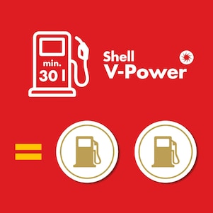 2 naklejki za min. 30 l paliwa Shell V-Power