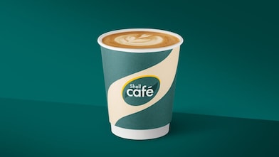Przedstawia kawę Shell Café