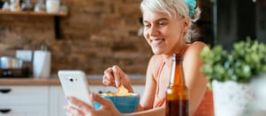 Girl checking her mobile