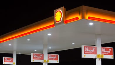 Shell forecourt pecten night